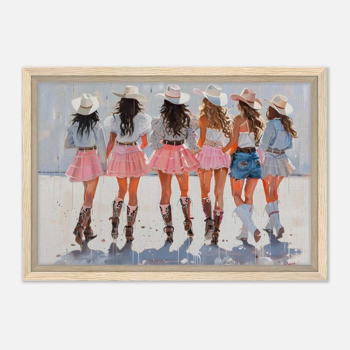 Da Vinci Modern Art Wall art print | Eclectic Expressions | Cowgirls - Framed Canvas - 30x45 cm / 12x18″ - Wood frame