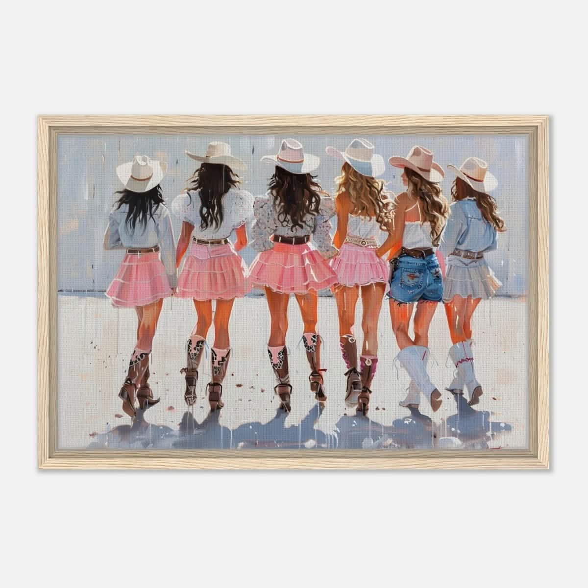 Da Vinci Modern Art Wall art print | Eclectic Expressions | Cowgirls - Framed Canvas - 40x60 cm / 16x24″ - Wood frame