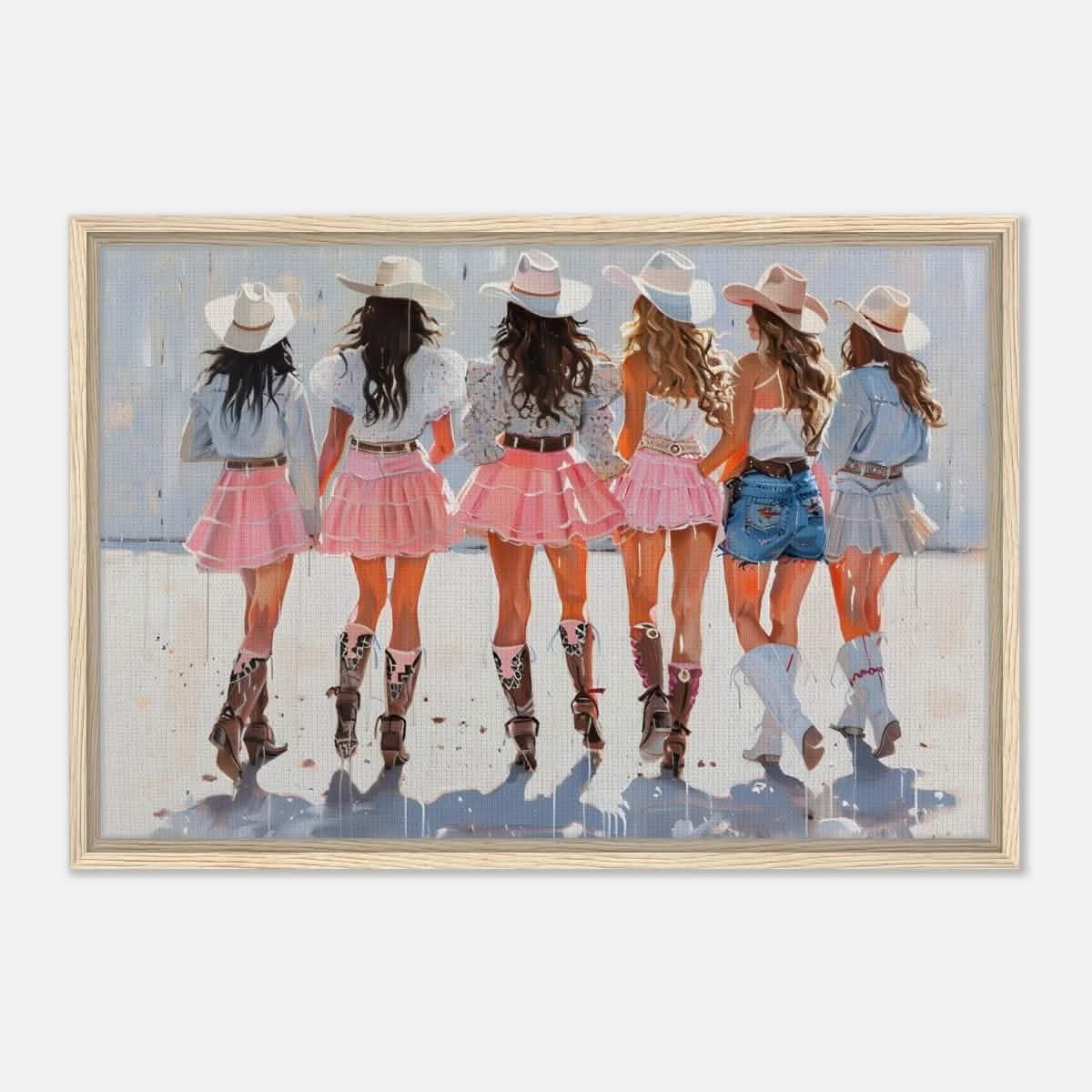 Da Vinci Modern Art Wall art print | Eclectic Expressions | Cowgirls - Framed Canvas - 50x75 cm / 20x30″ - Wood frame