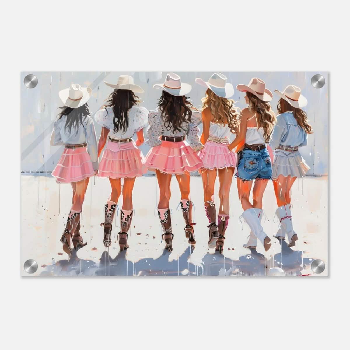 Da Vinci Modern Art Wall art print | Eclectic Expressions | Cowgirls - Acrylic Print - 30x45 cm / 12x18″ -