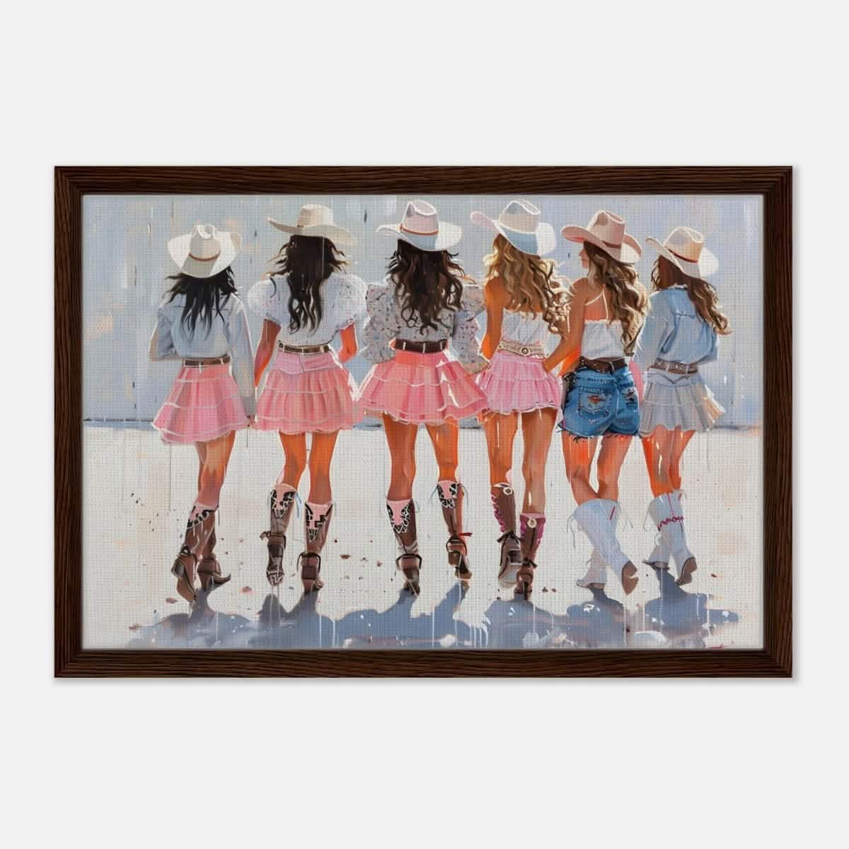 Da Vinci Modern Art Wall art print | Eclectic Expressions | Cowgirls - Framed Canvas - 40x60 cm / 16x24″ - Dark wood frame