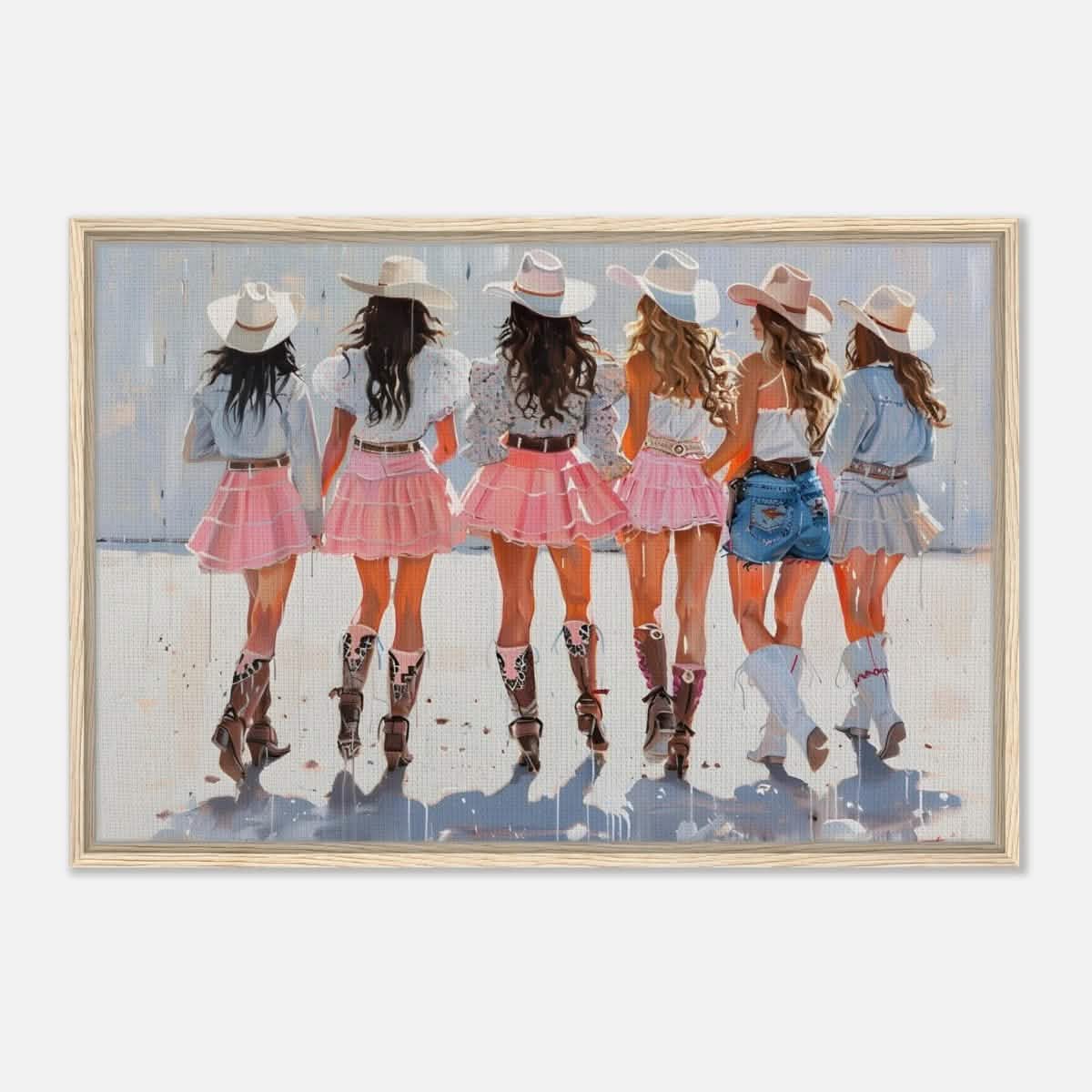 Da Vinci Modern Art Wall art print | Eclectic Expressions | Cowgirls - Framed Canvas - 60x90 cm / 24x36″ - Wood frame