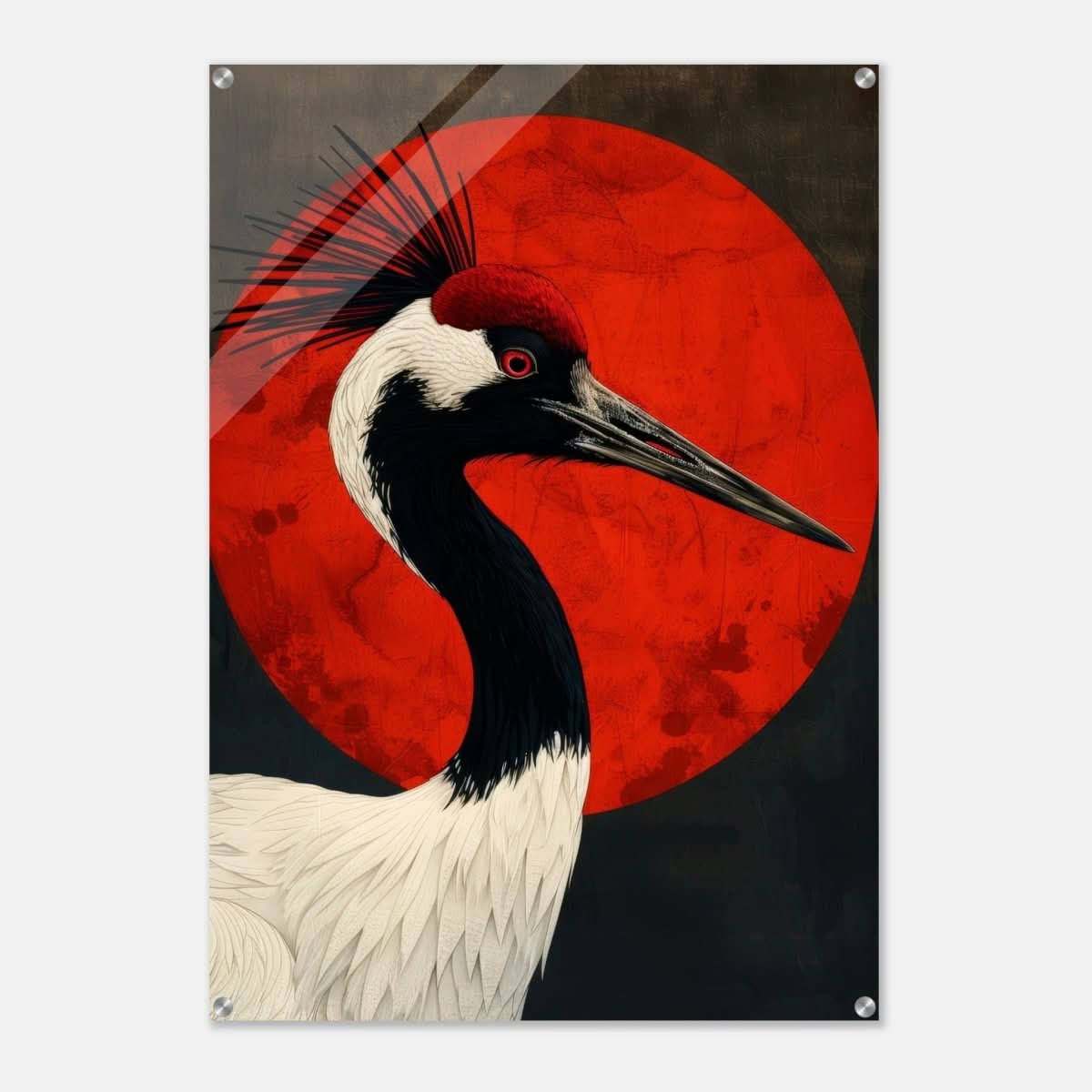 Da Vinci Modern Art Wall art print | Red - crowned crane - Acrylic Print - 30x45 cm / 12x18″ -