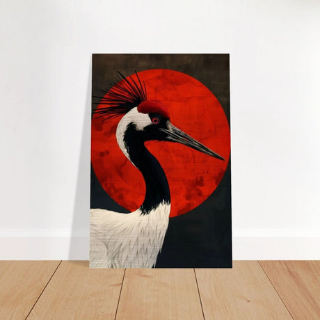 Da Vinci Modern Art Wall art print | Red - crowned crane - Brushed Aluminum Print - 30x45 cm / 12x18″ -