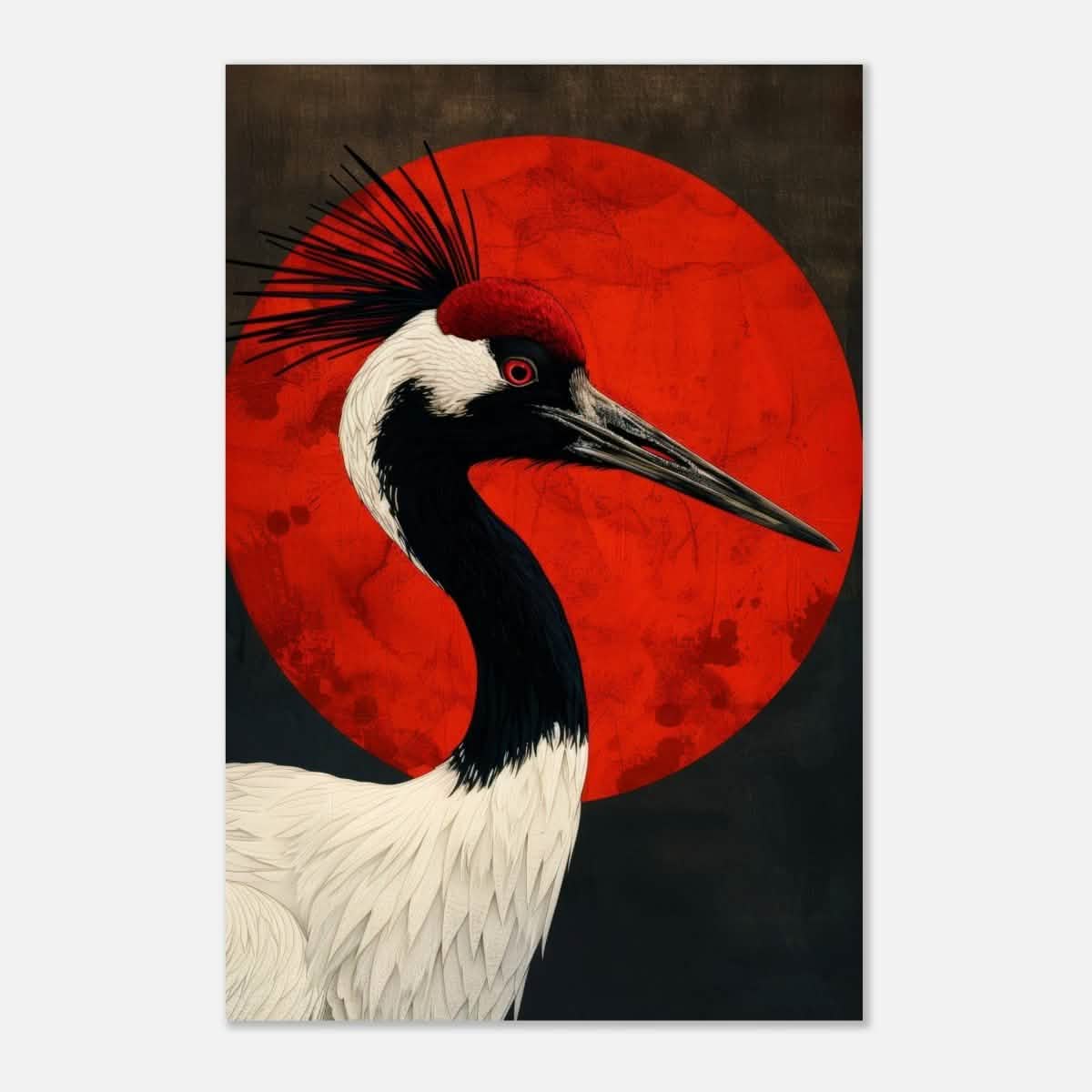 Da Vinci Modern Art Wall art print | Red - crowned crane - Aluminum Print - 30x45 cm / 12x18″ -