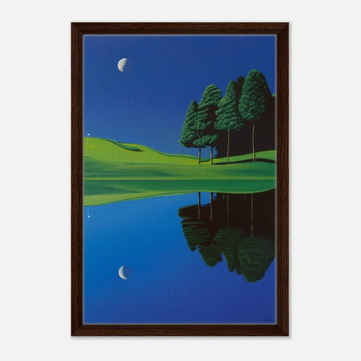 Da Vinci Modern Nature Art Wall art print | Night at the lake - Canvas - 30x45 cm / 12x18″ -