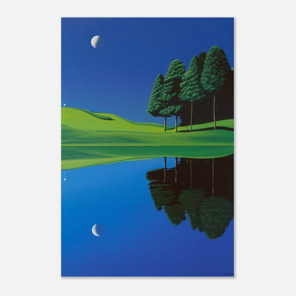 Da Vinci Modern Nature Art Wall art print | Night at the lake - Aluminum Print - 30x45 cm / 12x18″ -