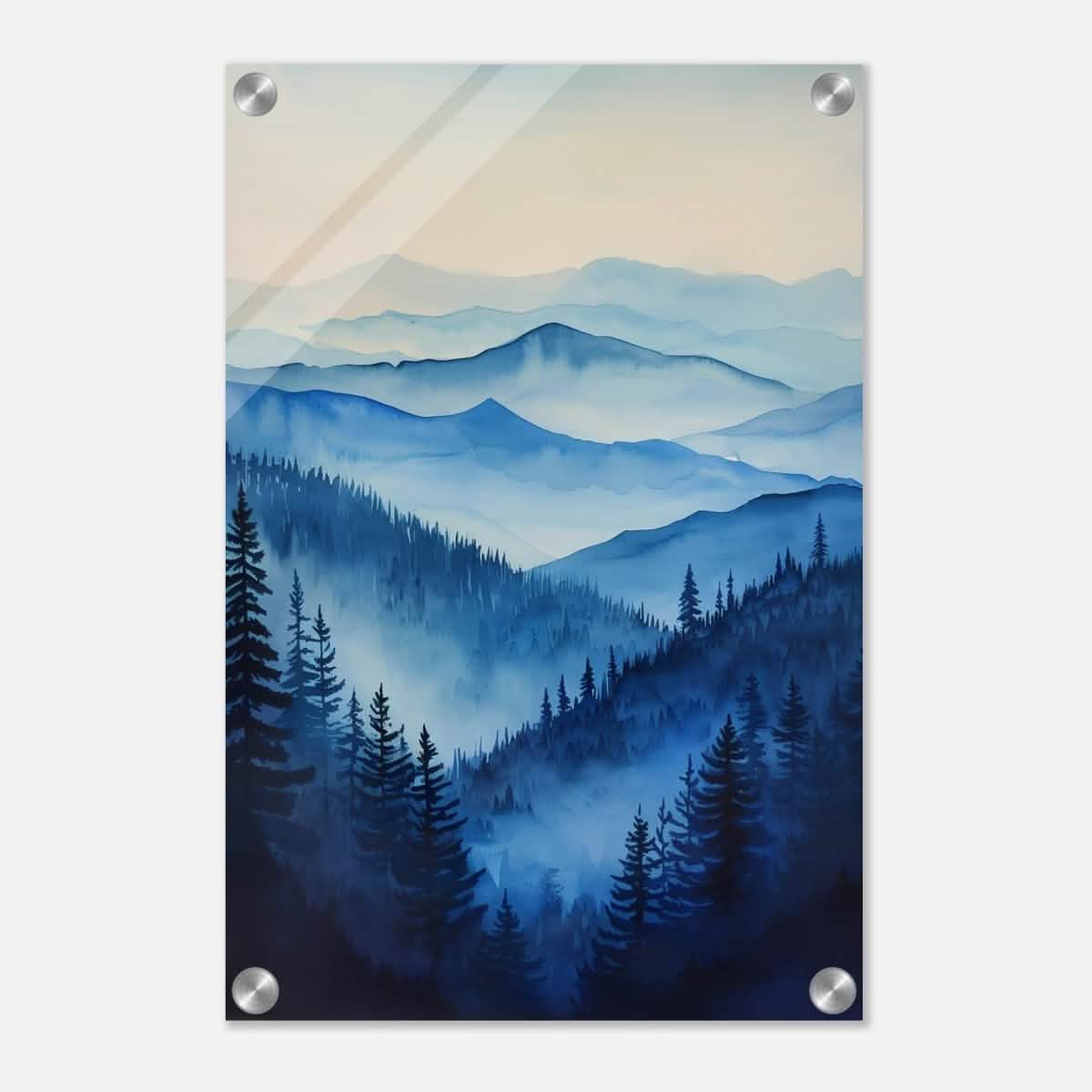 Da Vinci Modern Nature Wall art Print | Modern Wall art Print | Blue Mountain - Acrylic Print - 30x45 cm / 12x18″ -