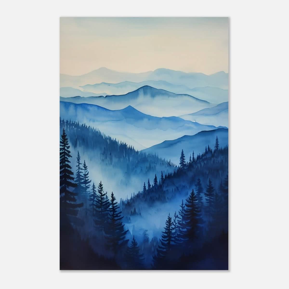 Da Vinci Modern Nature Wall art Print | Modern Wall art Print | Blue Mountain - Aluminum Print - 30x45 cm / 12x18″ -