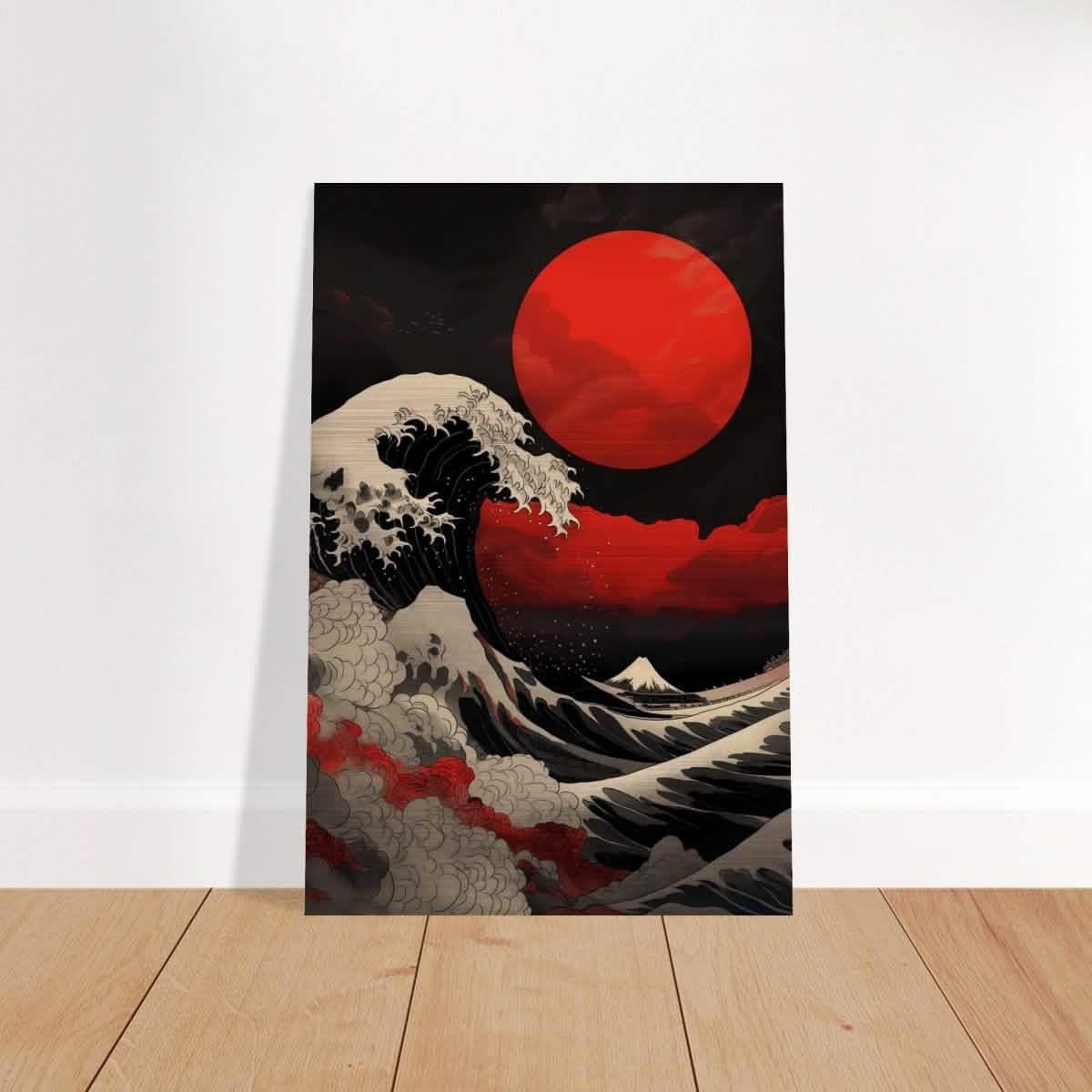 Da Vinci Modern Wall art print | Modern Art | Red Moon - Brushed Aluminum Print - 30x45 cm / 12x18″ -