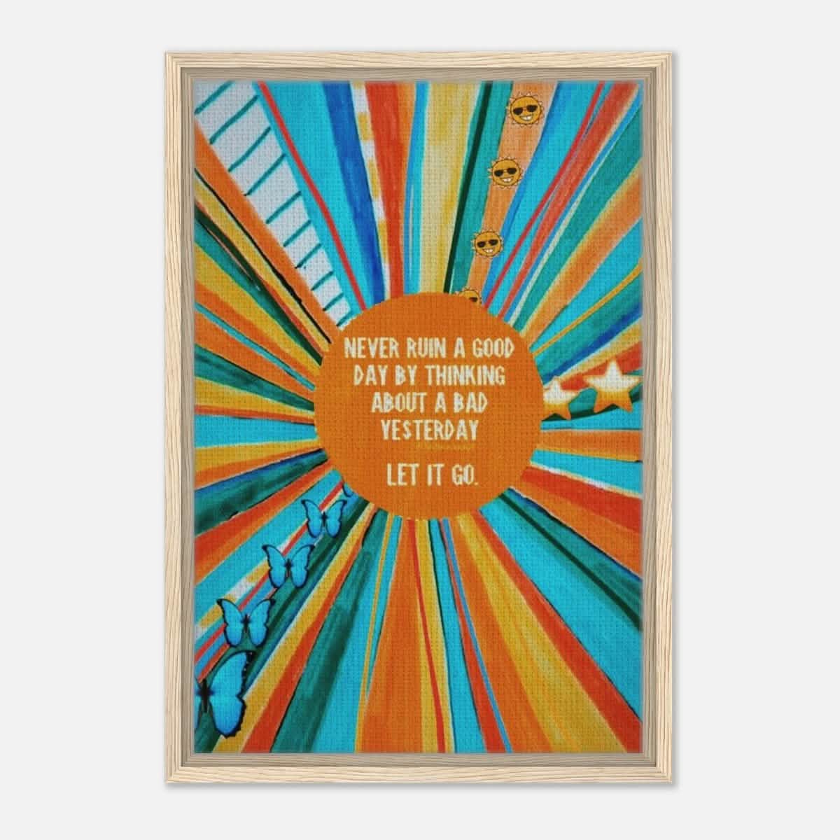 Da Vinci Motivational Art Wall art print | Never ruin a good day - Framed Canvas - 40x60 cm / 16x24″ - Wood frame