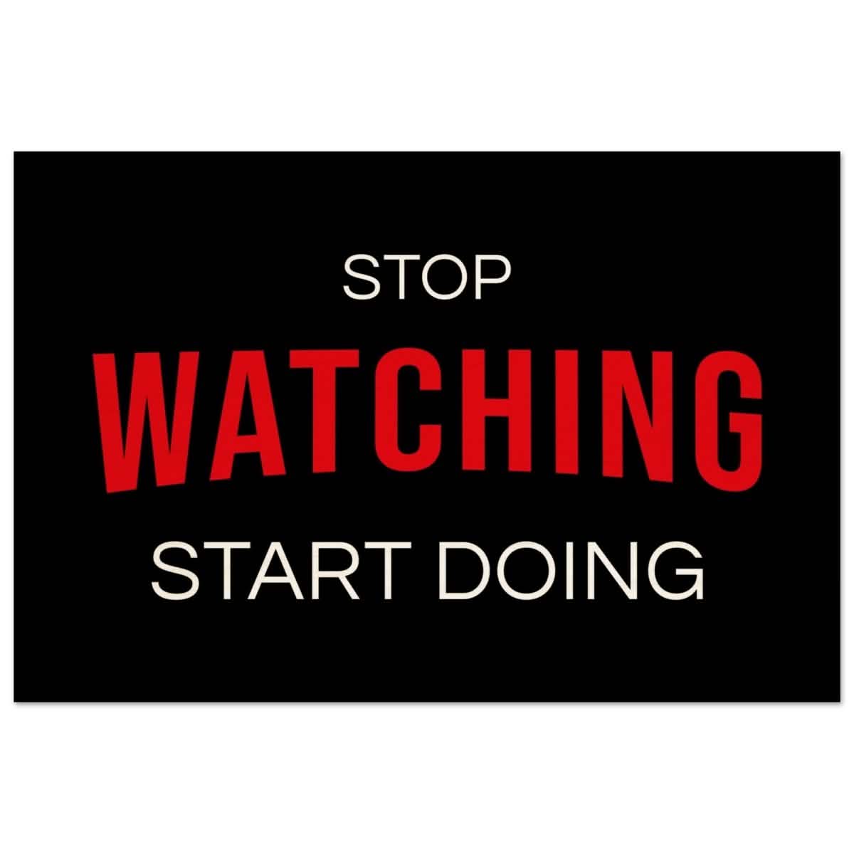 Da Vinci Motivational Art wall art print | Stop Watching Start Doing - Wood Prints - 40x60 cm / 16x24″ -