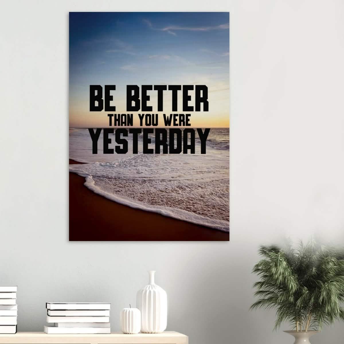 Da Vinci Motivational Wall art | Better Than Yesterday - Wood Prints - 70x100 cm / 28x40″ - 10 mm
