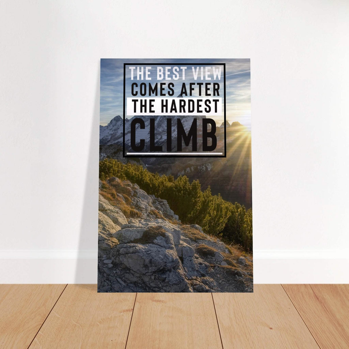 Da Vinci Motivational Wall Art | Climb - Brushed Aluminum Print - 40x60 cm / 16x24″ -