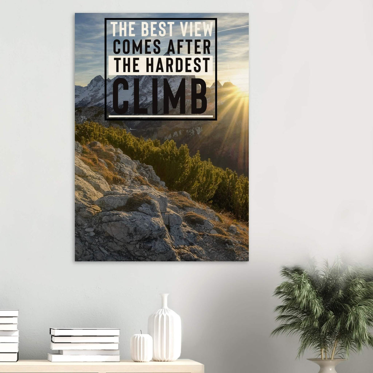 Da Vinci Motivational Wall Art | Climb - Wood Prints - 70x100 cm / 28x40″ - 10 mm