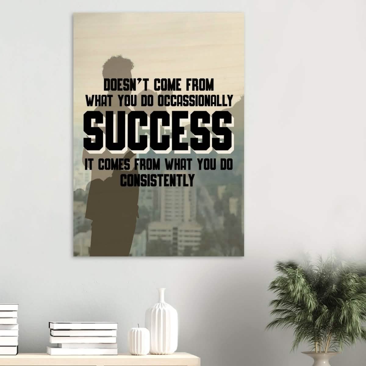 Da Vinci Motivational Wall art | Consistency - Wood Prints - 70x100 cm / 28x40″ - 10 mm