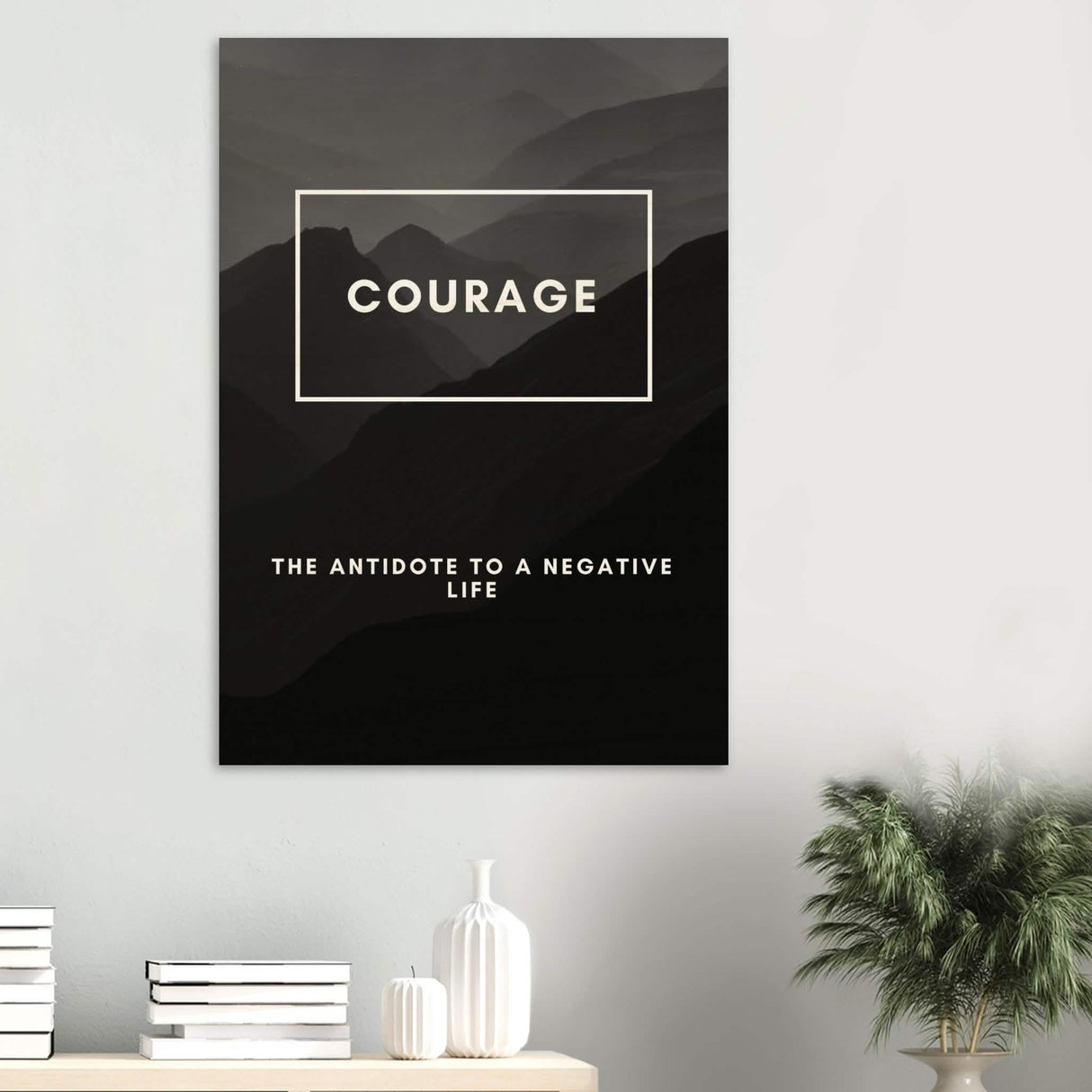 Da Vinci Motivational Wall Art | Courage - Wood Prints - 70x100 cm / 28x40″ - 20 mm
