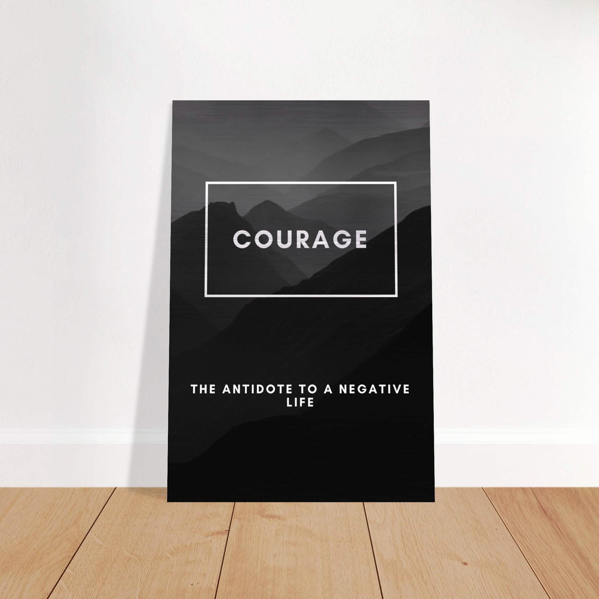 Da Vinci Motivational Wall Art | Courage - Brushed Aluminum Print - 40x60 cm / 16x24″ -
