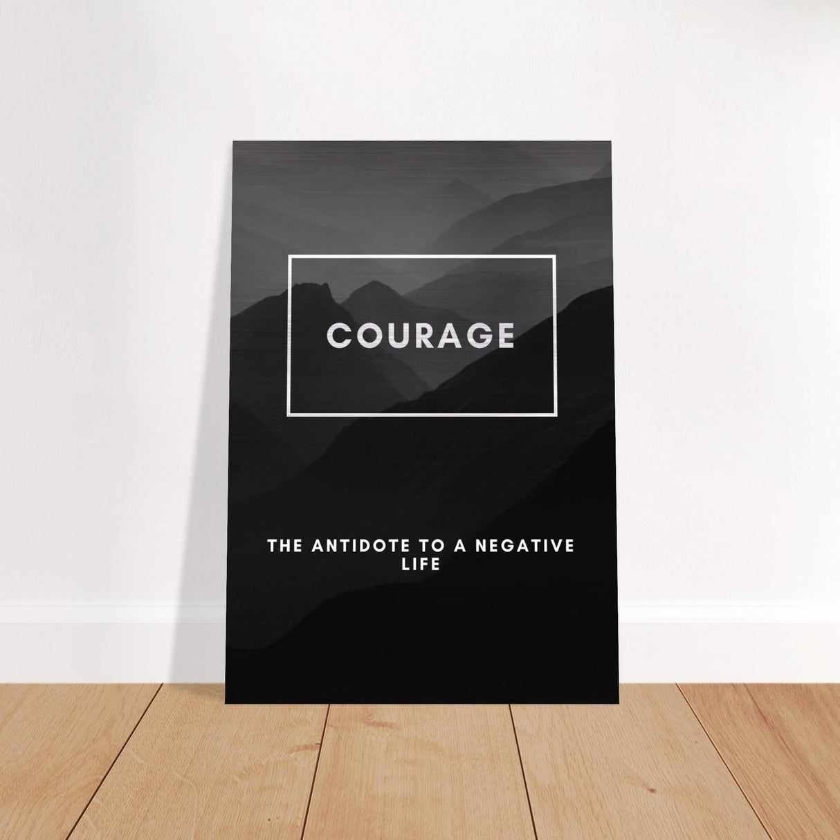 Da Vinci Motivational Wall Art | Courage - Brushed Aluminum Print - 70x100 cm / 28x40″ -