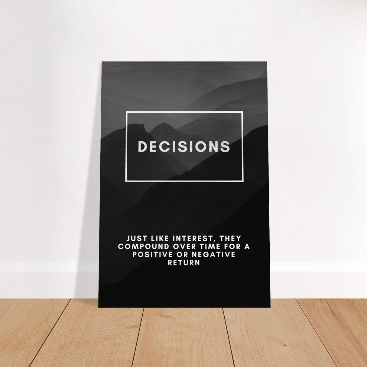 Da Vinci Motivational Wall Art | Decisions - Brushed Aluminum Print - 70x100 cm / 28x40″ -