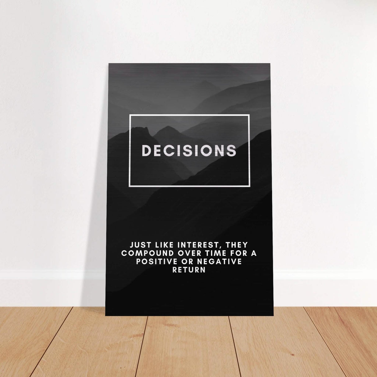 Da Vinci Motivational Wall Art | Decisions - Brushed Aluminum Print - 50x75 cm / 20x30″ -