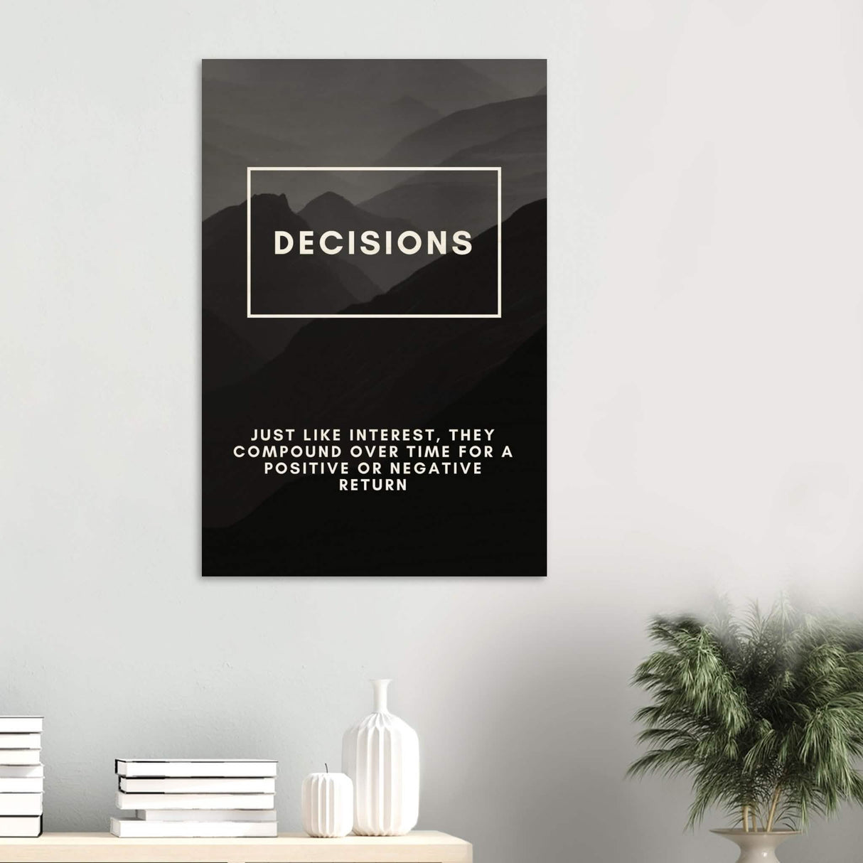Da Vinci Motivational Wall Art | Decisions - Wood Prints - 60x90 cm / 24x36″ - 20 mm