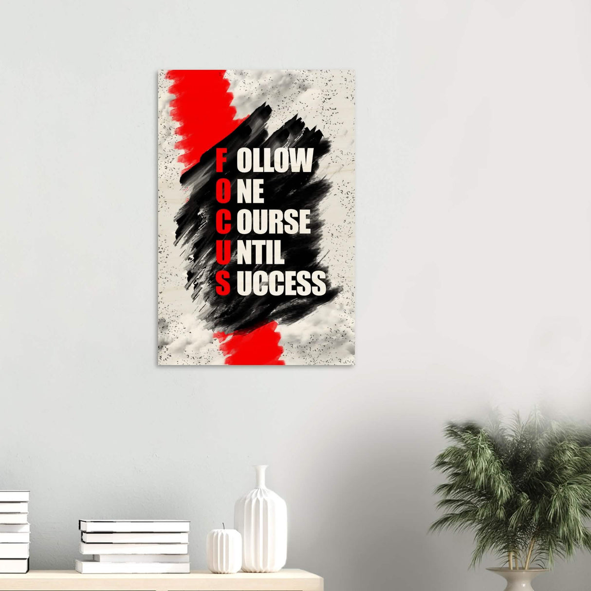 Da Vinci Motivational Wall Art | Follow One Course - Wood Prints - 50x75 cm / 20x30″ - 10 mm