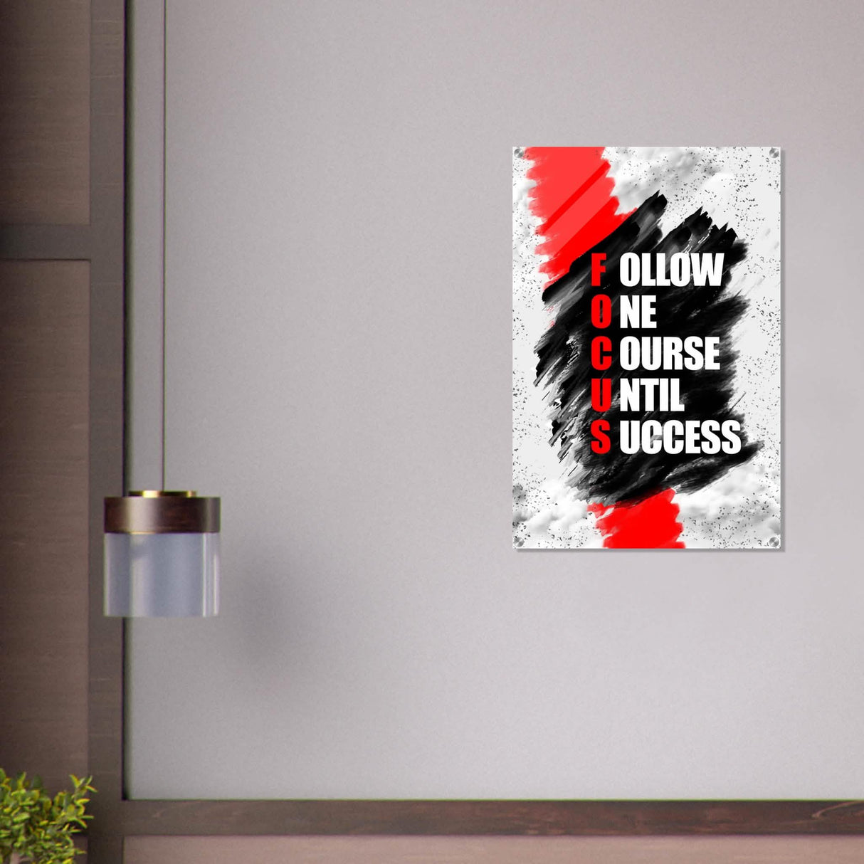 Da Vinci Motivational Wall Art | Follow One Course - Acrylic Print - 60x90 cm / 24x36″ -