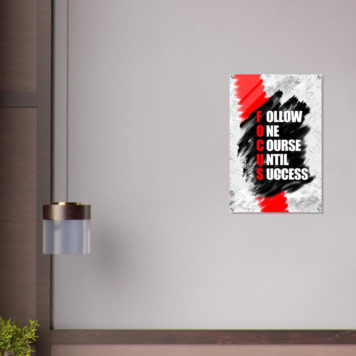 Da Vinci Motivational Wall Art | Follow One Course - Acrylic Print - 50x75 cm / 20x30″ -