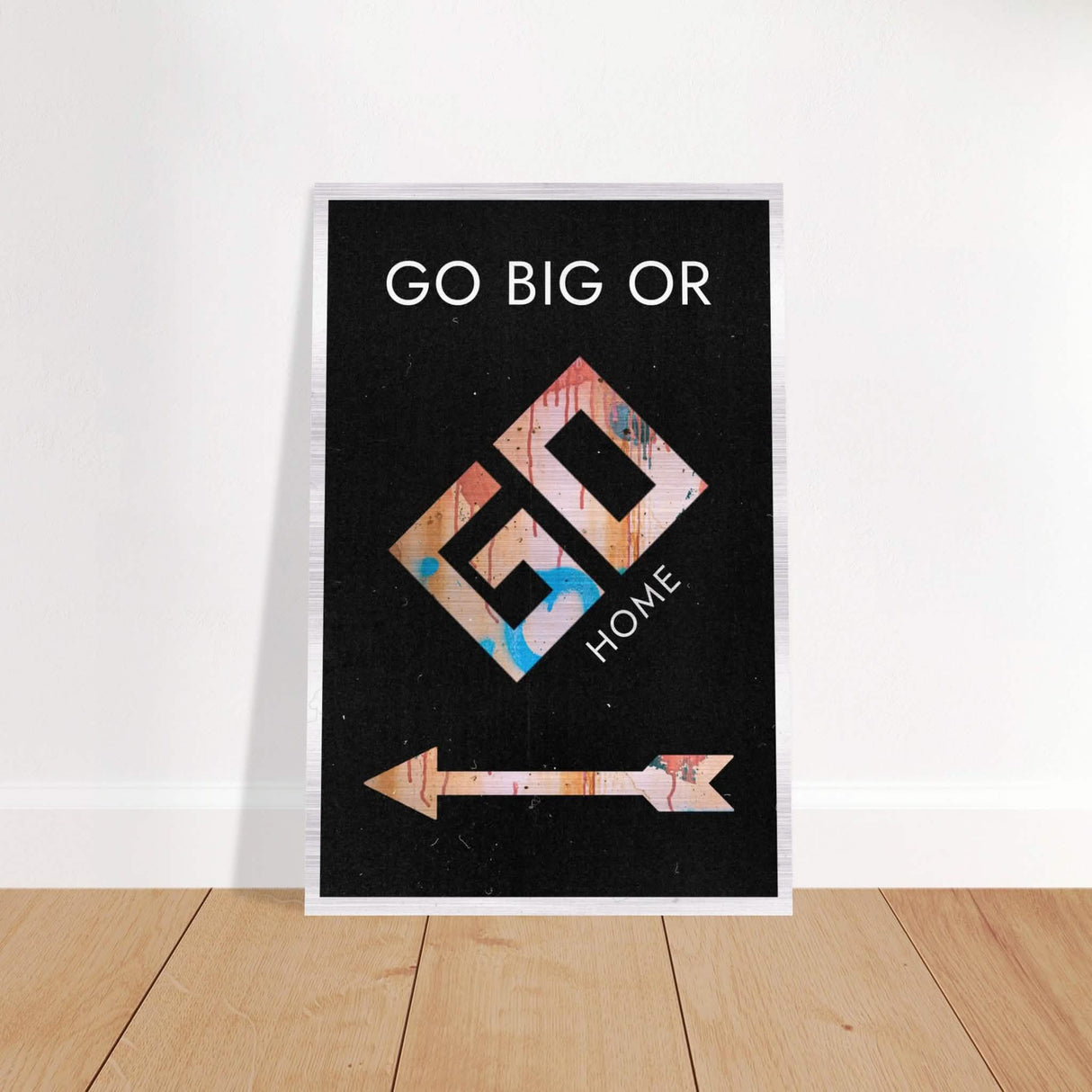 Da Vinci Motivational Wall Art | Go Big - Brushed Aluminum Print - 50x75 cm / 20x30″ -