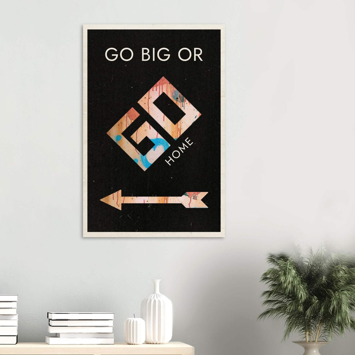 Da Vinci Motivational Wall Art | Go Big - Wood Prints - 60x90 cm / 24x36″ - 20 mm