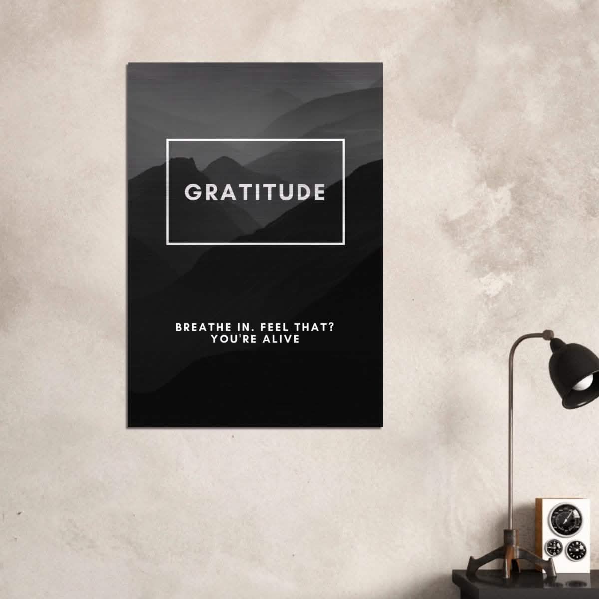Da Vinci Motivational Wall Art | Gratitude - Brushed Aluminum Print - 70x100 cm / 28x40″ -