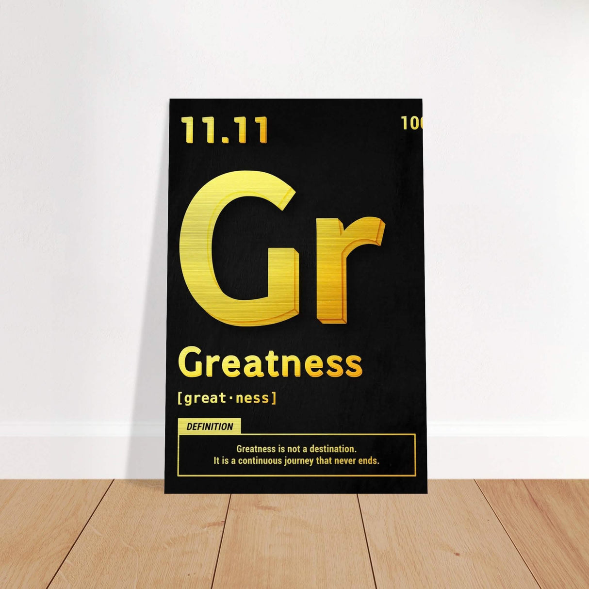 Da Vinci Motivational Wall Art | Greatness - Brushed Aluminum Print - 50x75 cm / 20x30″ -