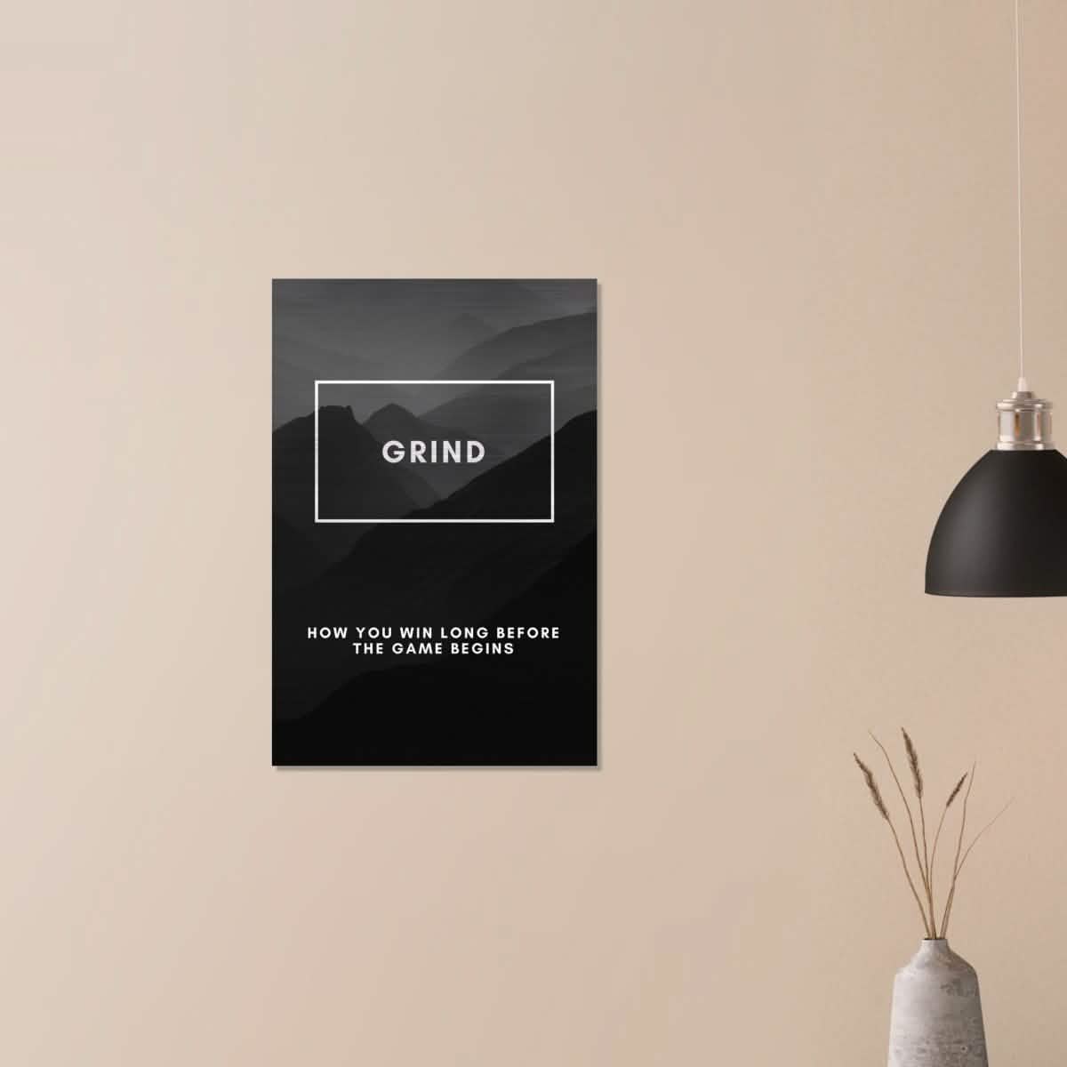 Da Vinci Motivational Wall Art | Grind - Brushed Aluminum Print - 50x75 cm / 20x30″ -