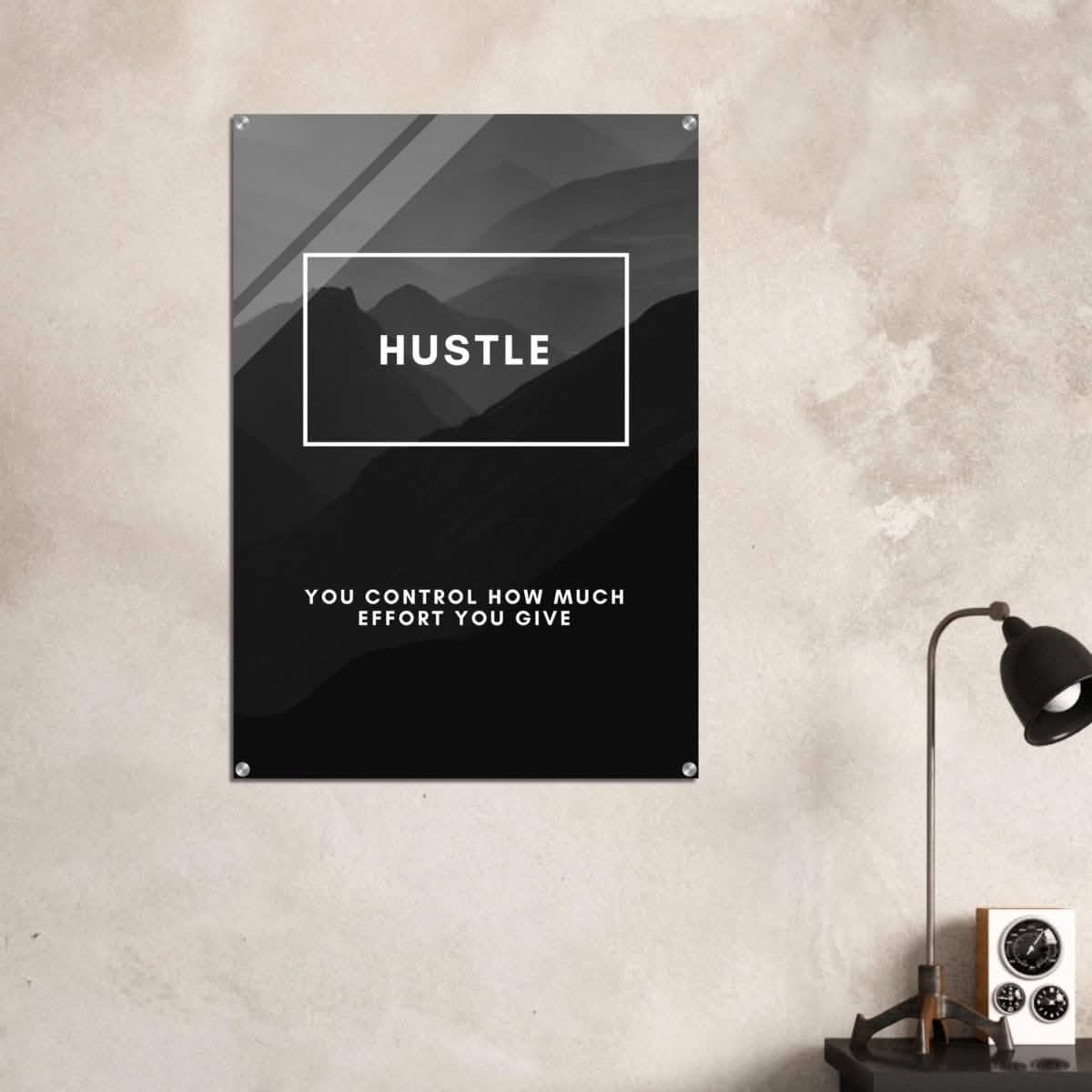Da Vinci Motivational Wall Art | Hustle - Acrylic Print - 70x100 cm / 28x40″ -
