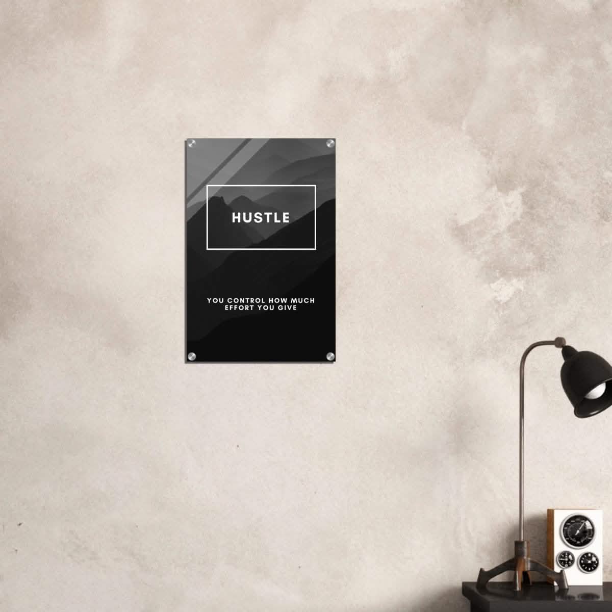 Da Vinci Motivational Wall Art | Hustle - Acrylic Print - 40x60 cm / 16x24″ -