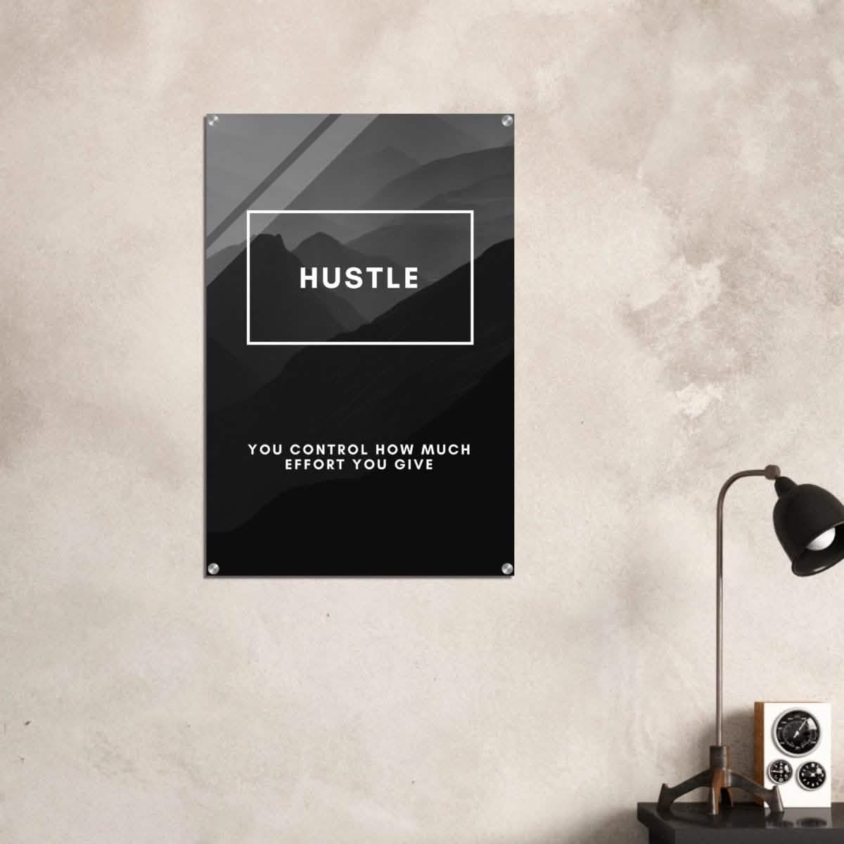 Da Vinci Motivational Wall Art | Hustle - Acrylic Print - 60x90 cm / 24x36″ -