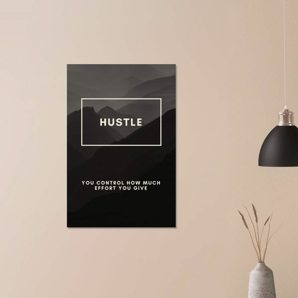 Da Vinci Motivational Wall Art | Hustle - Wood Prints - 60x90 cm / 24x36″ - 10 mm