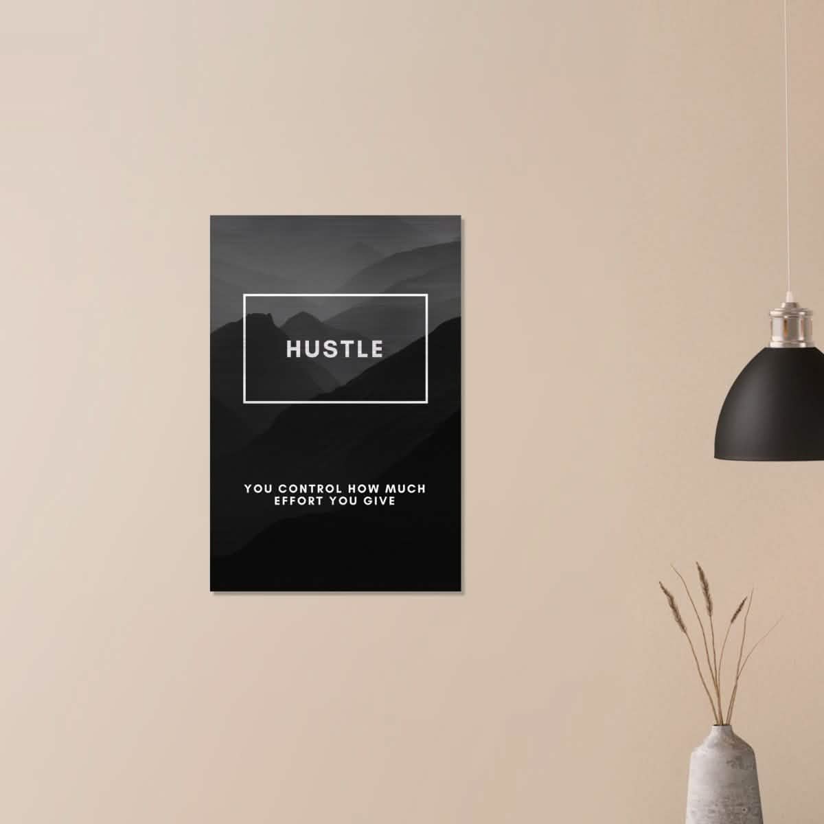 Da Vinci Motivational Wall Art | Hustle - Brushed Aluminum Print - 50x75 cm / 20x30″ -