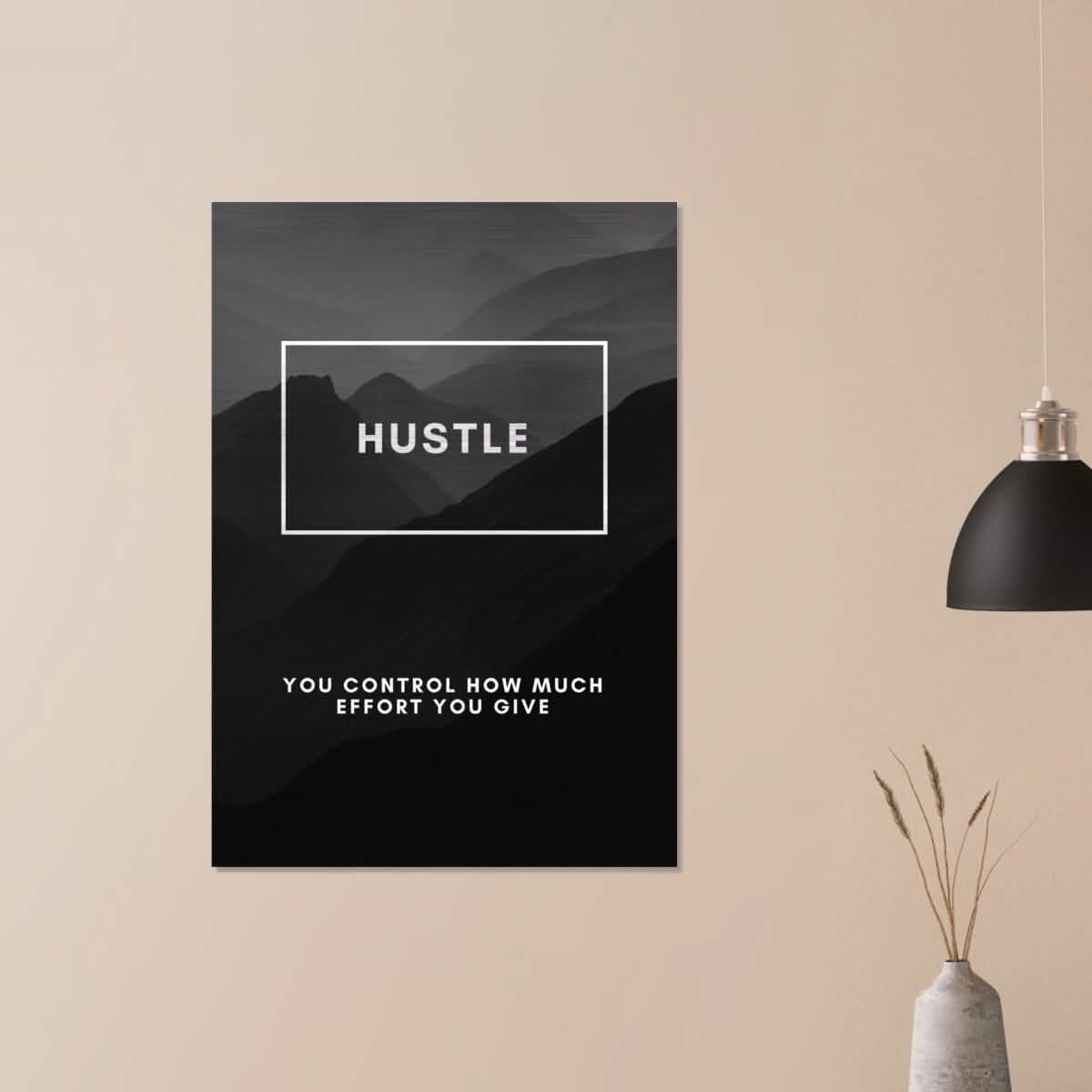 Da Vinci Motivational Wall Art | Hustle - Brushed Aluminum Print - 70x100 cm / 28x40″ -