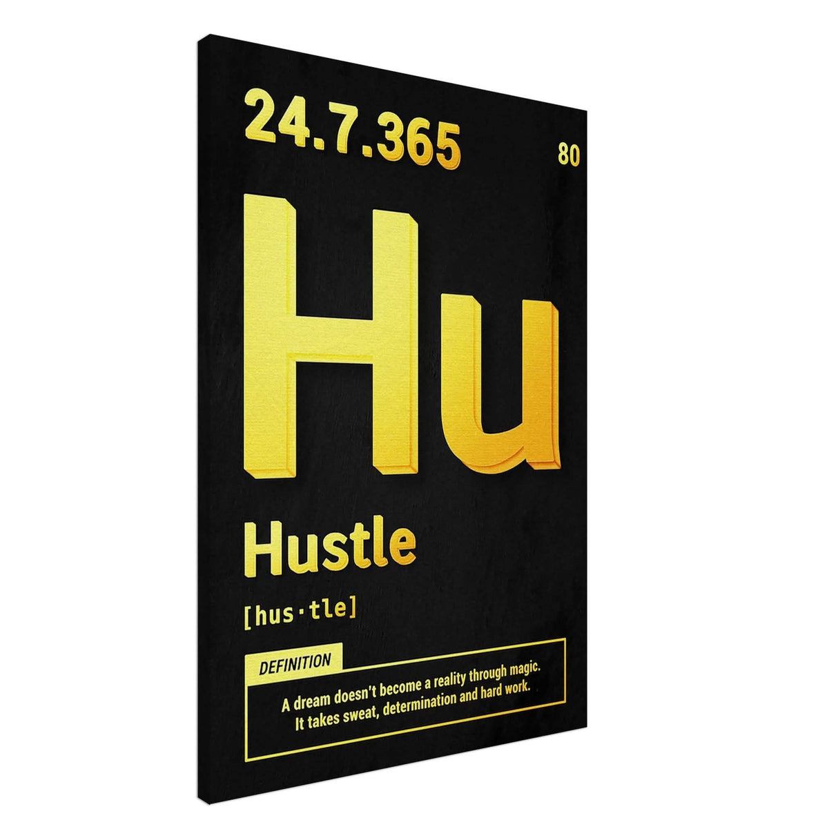 Da Vinci Motivational Wall Art | Hustle - Canvas - 70x100 cm / 28x40″ - Thick