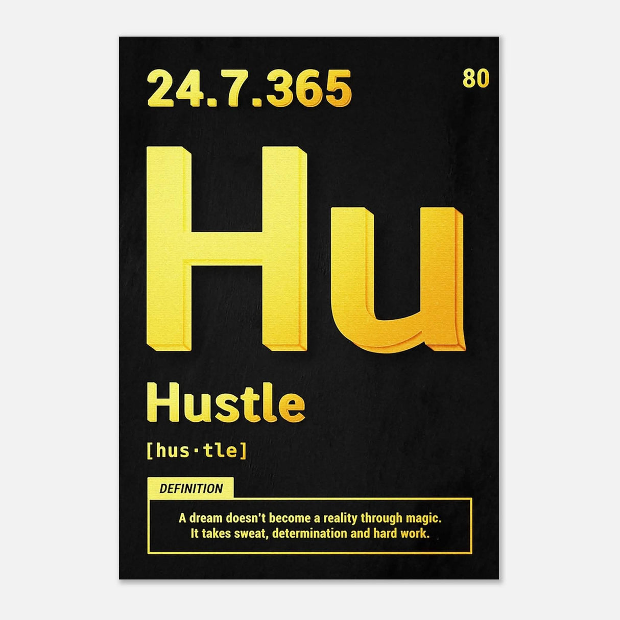 Da Vinci Motivational Wall Art | Hustle - Aluminum Print - 70x100 cm / 28x40″ -