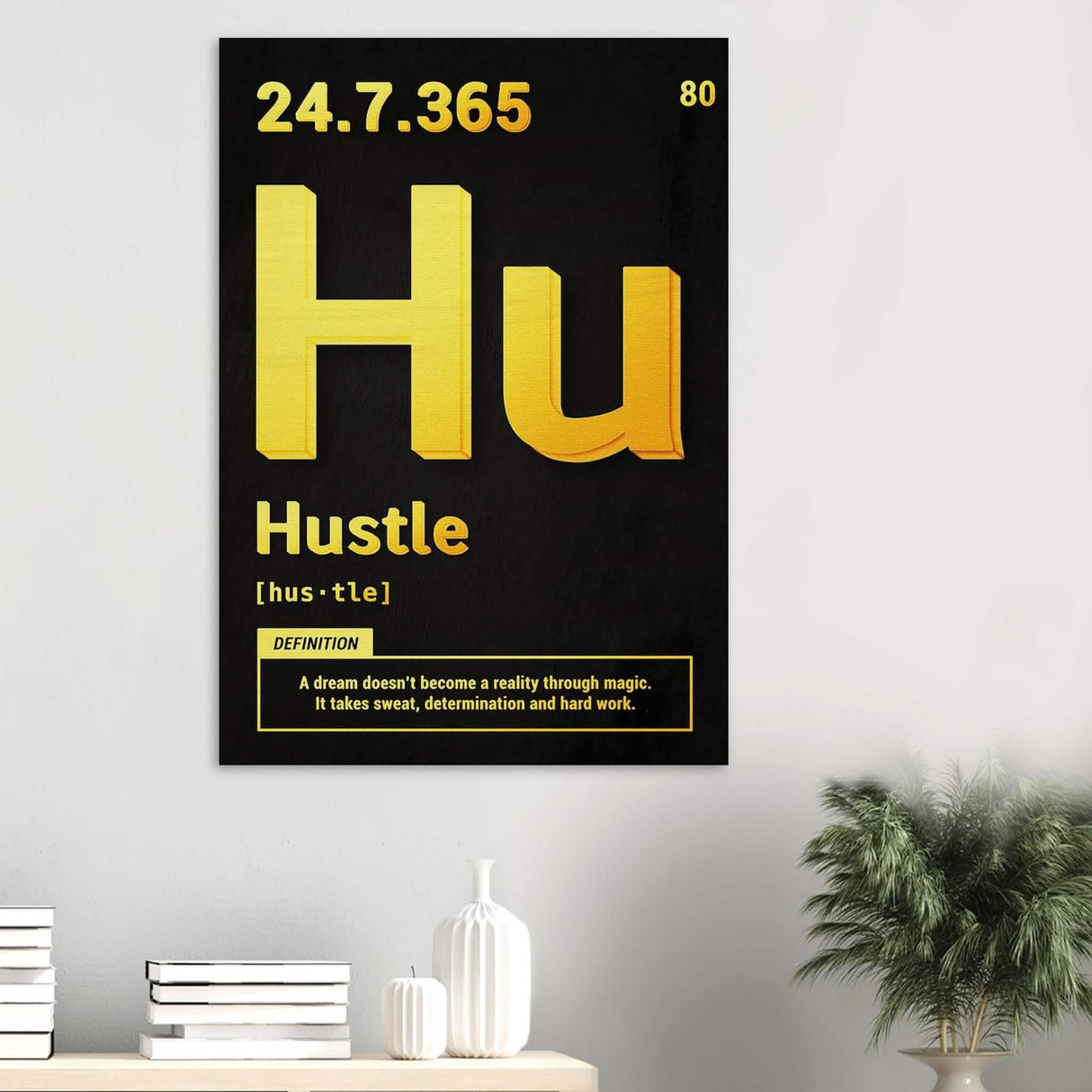 Da Vinci Motivational Wall Art | Hustle - Wood Prints - 70x100 cm / 28x40″ - 10 mm