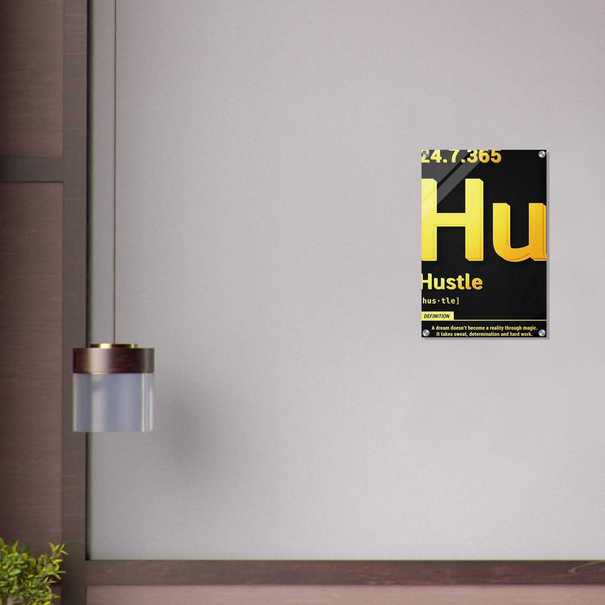 Da Vinci Motivational Wall Art | Hustle - Acrylic Print - 40x60 cm / 16x24″ -