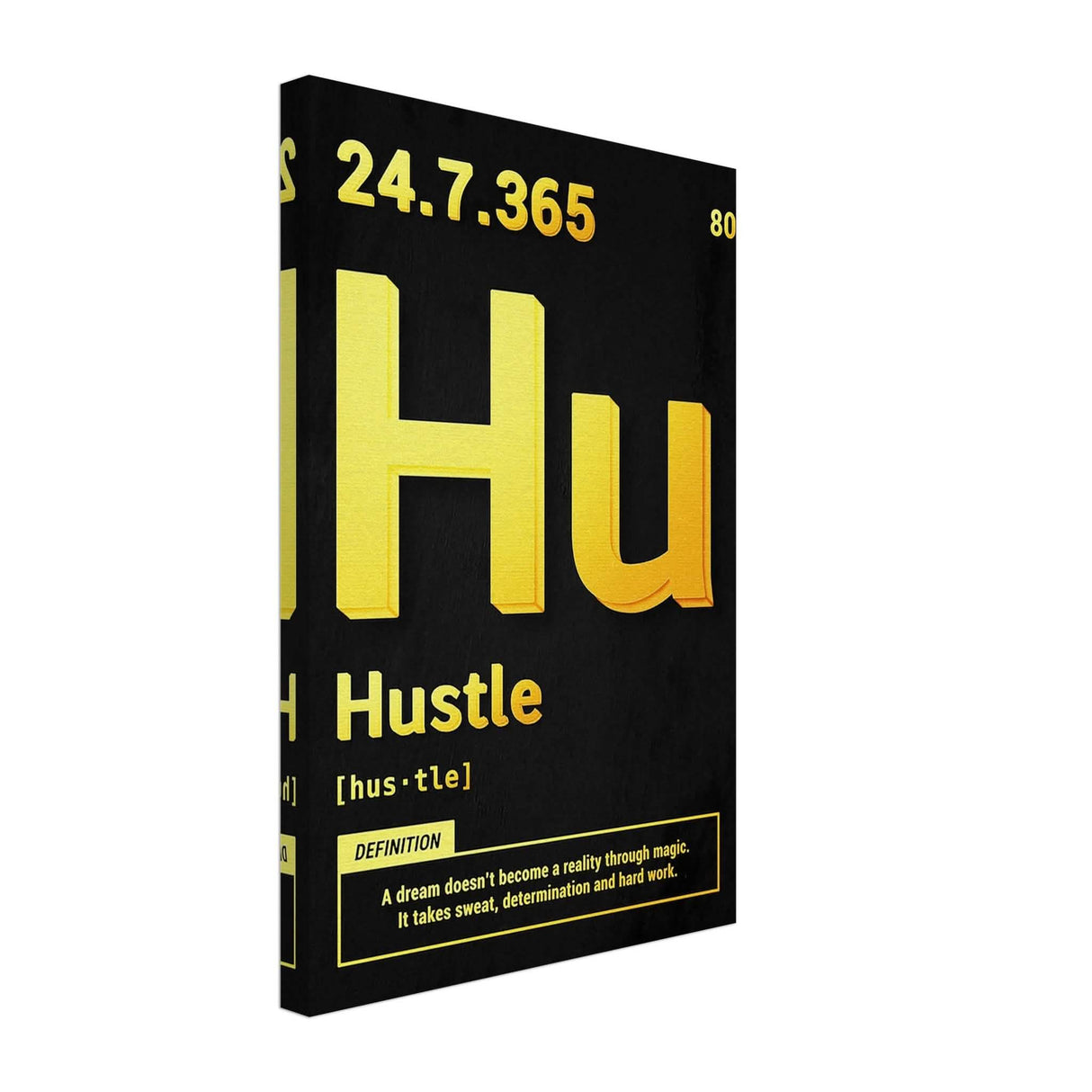 Da Vinci Motivational Wall Art | Hustle - Canvas - 30x45 cm / 12x18″ - Slim