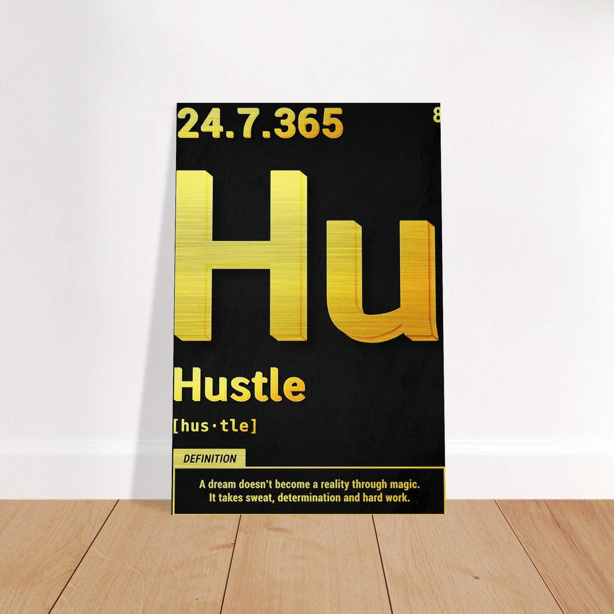 Da Vinci Motivational Wall Art | Hustle - Brushed Aluminum Print - 60x90 cm / 24x36″ -