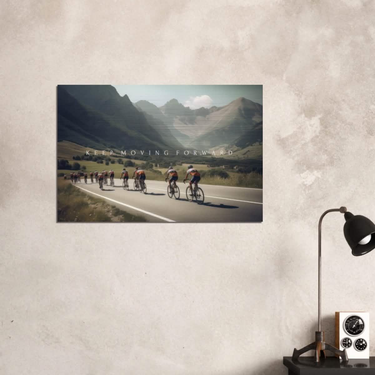 Da Vinci Motivational Wall Art | Keep Moving - Brushed Aluminum Print - 60x90 cm / 24x36″ -