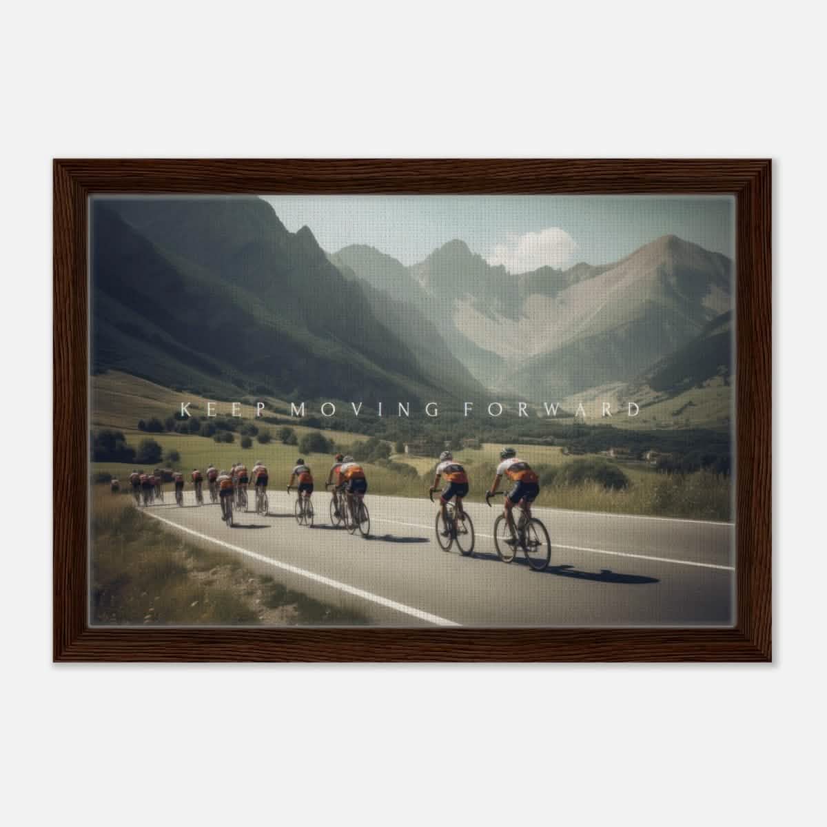 Da Vinci Motivational Wall Art | Keep Moving - Framed Canvas - 30x45 cm / 12x18″ - Dark wood frame