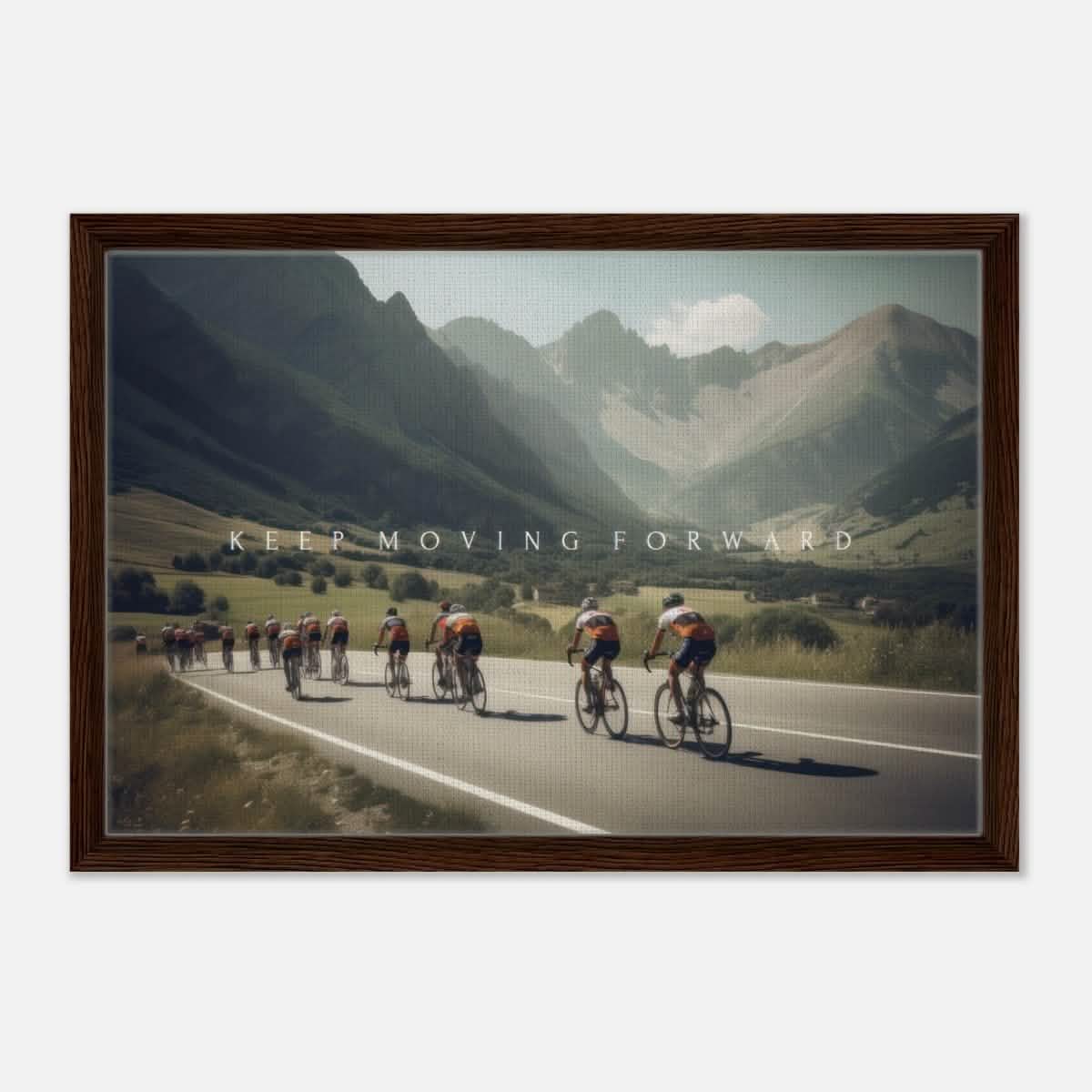Da Vinci Motivational Wall Art | Keep Moving - Framed Canvas - 40x60 cm / 16x24″ - Dark wood frame