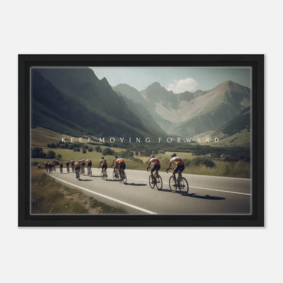 Da Vinci Motivational Wall Art | Keep Moving - Framed Canvas - 30x45 cm / 12x18″ - Black frame